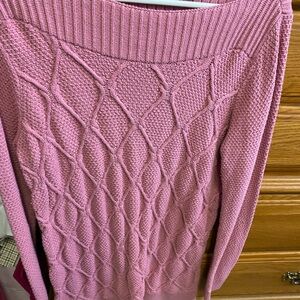 Pink Cable Knit Sweater